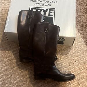 Frye Rich Brown Leather Tall Boots sz 9.5